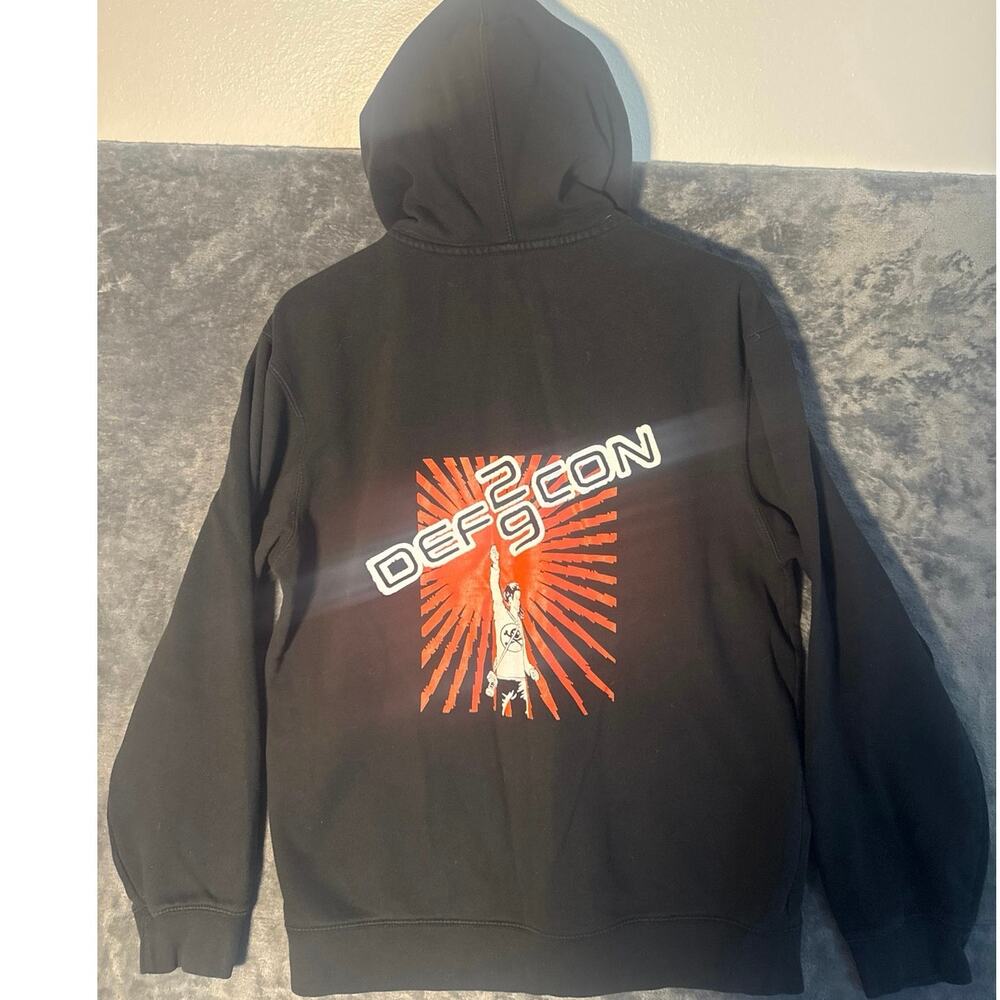 DEF CON 29 Hoodie Cant Stop The Signal Black Zip Up Sweatshirt Medium Hacker